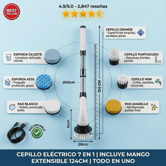 Cepillo Eléctrico Giratorio 9 en 1 - Inalámbrico 1