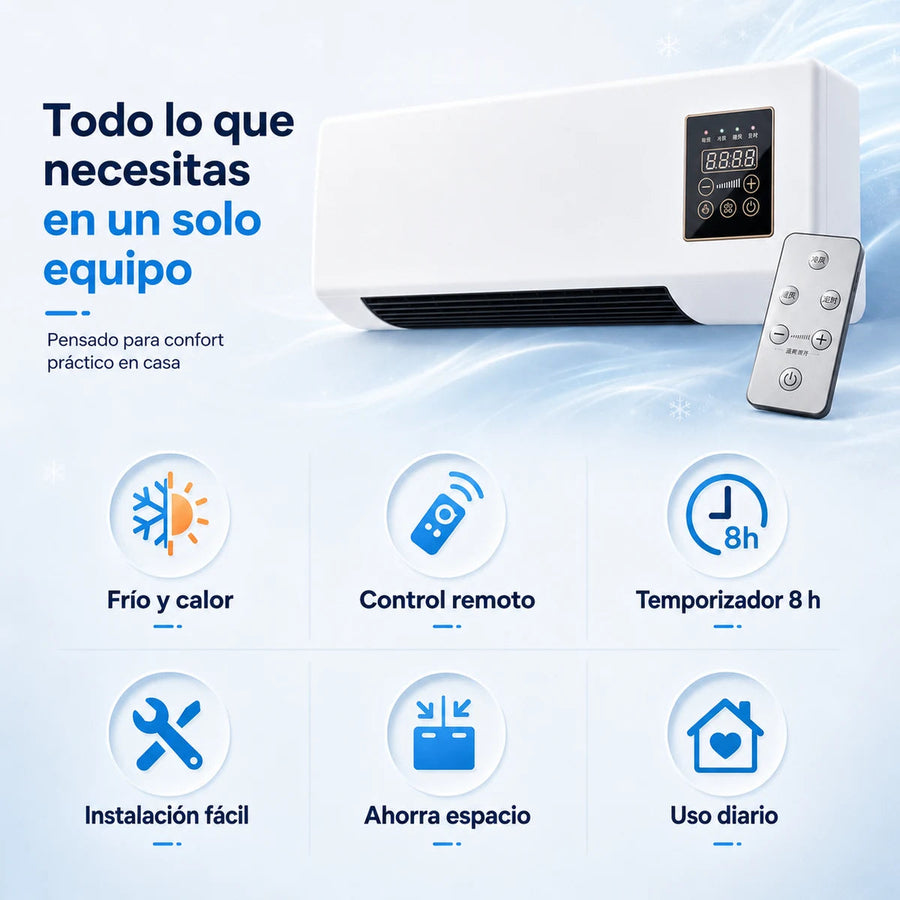 PolarAir Pro™ — Mini Climatizador de Pared 2 en 1 (Frío y Calor)