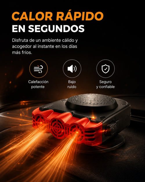 Calefactor y Ventilador Portátil para Auto 2 en 1