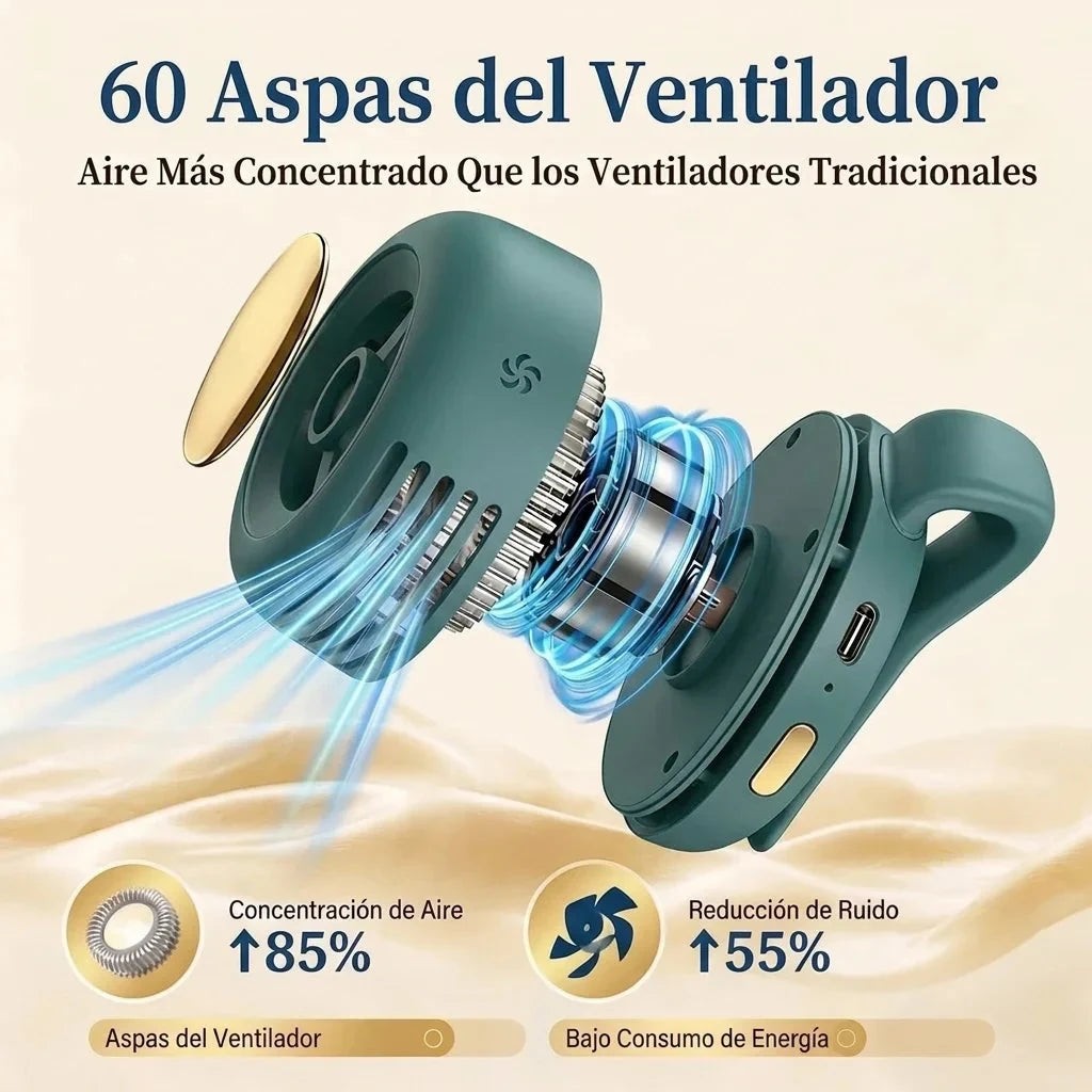 Mini Ventilador Portátil de Clip 360° 🌬️ Manos Libres, Ultra Silencioso — 3